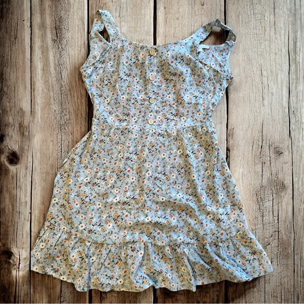 Monteau Blue and White Floral Sleeveless Sundress